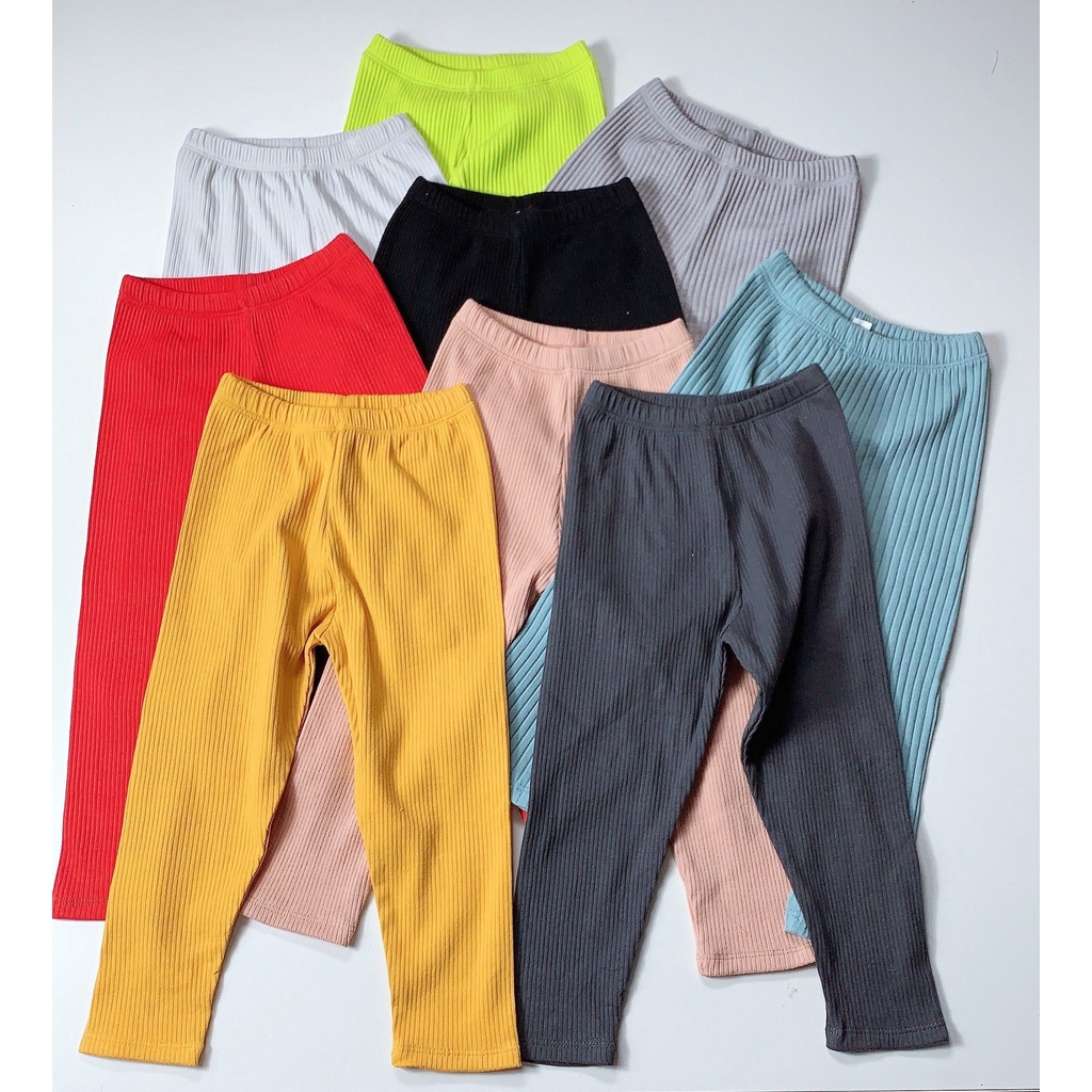 Quần legging tăm Mia Kid trơn nhiều màu