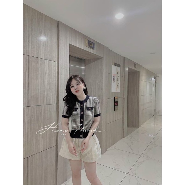 Áo len khuy đá 2 màu