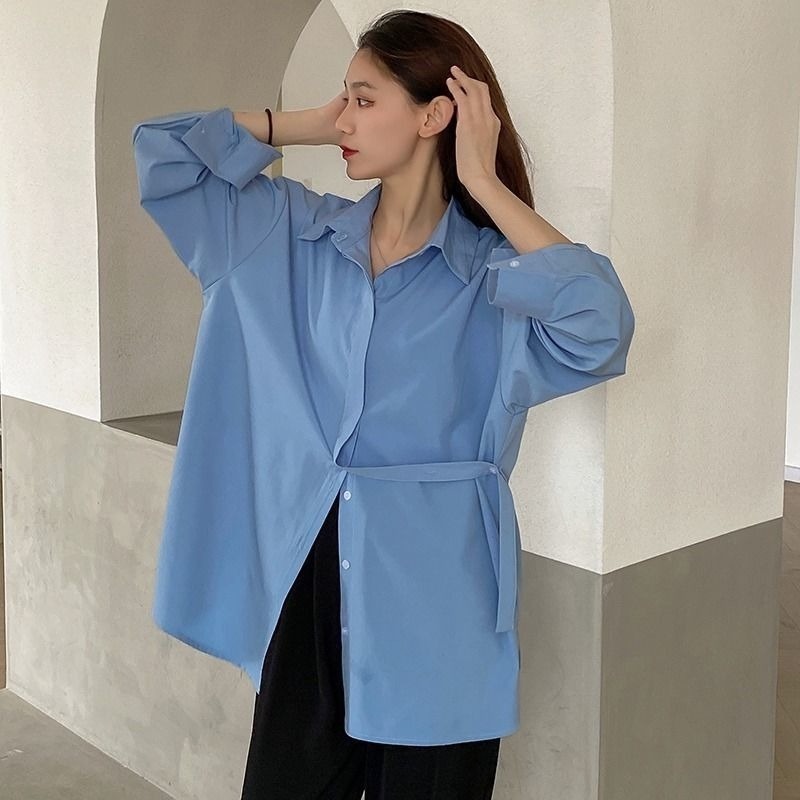 Áo Sơ Mi Nữ Dài Tay Cổ Bẻ Thời Trang Hàn