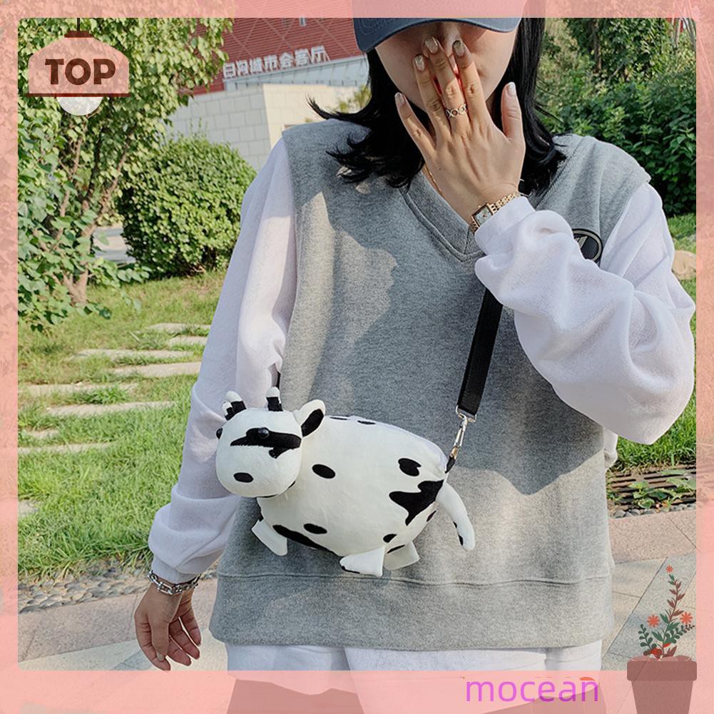 Túi Đeo Chéo Hình Chú Bò Sữa Dễ Thương Cho Nữ