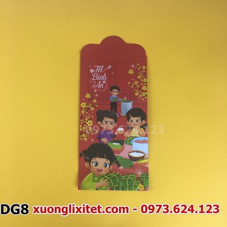 BAO LÌ XÌ TẾT HOT TREND 2020 - XUÂN CON HEO GẤU ĐUỔI THEO  Combo 100 Bao + Tặng Bao Kiếng Đựng Lì Xì