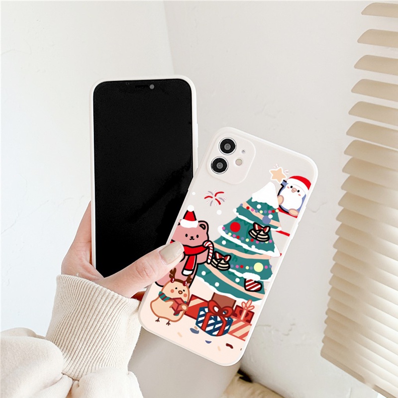 Ốp lưng iphone cây thông NOEL cạnh vuông chống rơi vỡ ip 6/6plus/6s/6splus/7/7plus/8/8plus/x/xr/xs/11/12/13/pro/max e113