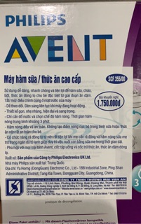 Máy hâm sữa avent