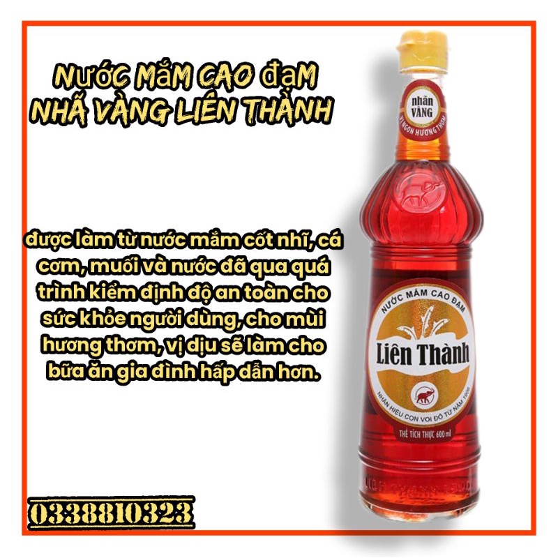 Nước mắm Cao đạm Liên Thành Nhãn vàng  35 độ đạm
