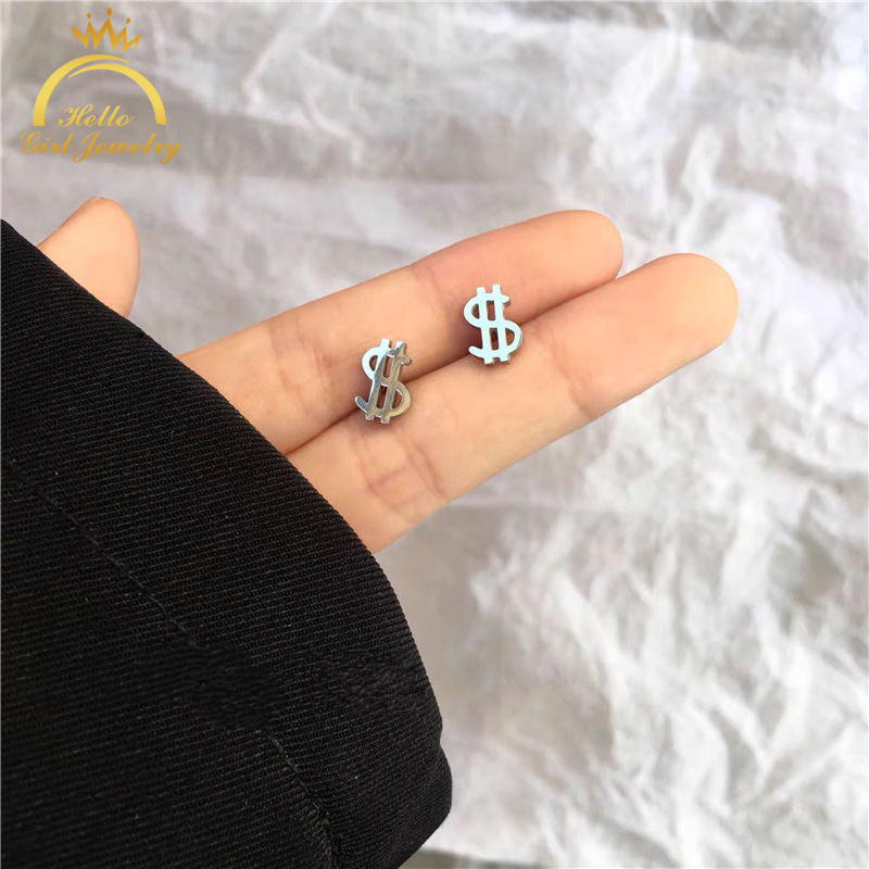 Khuyên Tai Hình Kí Hiệu Đô La Phong Cách Hip hop Đơn Giản Thời Trang Cho Nam Và Nữ