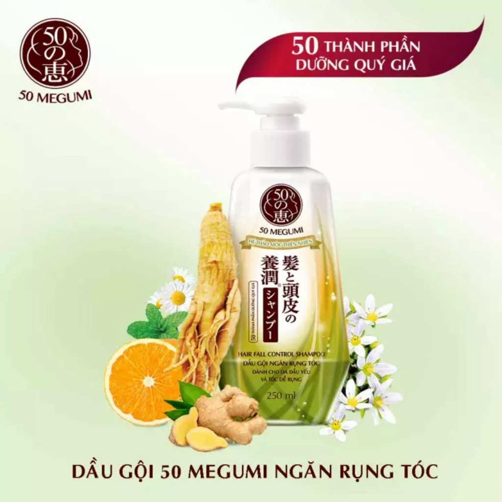 DẦU GỘI MEGUMI  NGĂN NGỪA RỤNG TÓC CHO TÓC CHO TÓC YẾU 250ml  Cty Rohto Mentholatum.