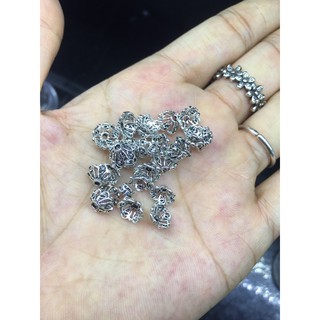 Charm bạc ốp hạt đá