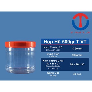 Hộp hũ 500gr NHỰA THỰC PHẨM - T VT