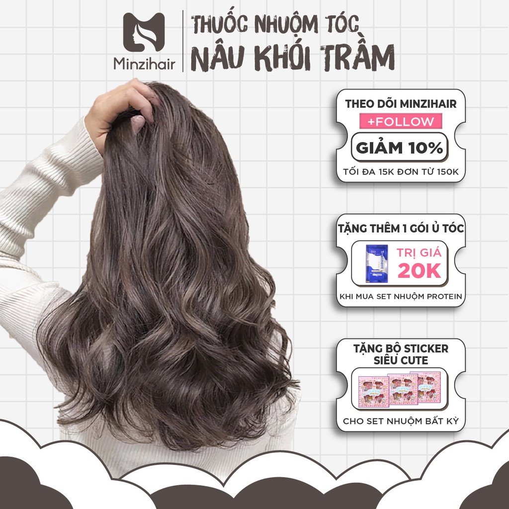 Thuốc Nhuộm Tóc Nâu Khói Trầm | Lên Từ Nền Đen Không Tẩy - Minzihair