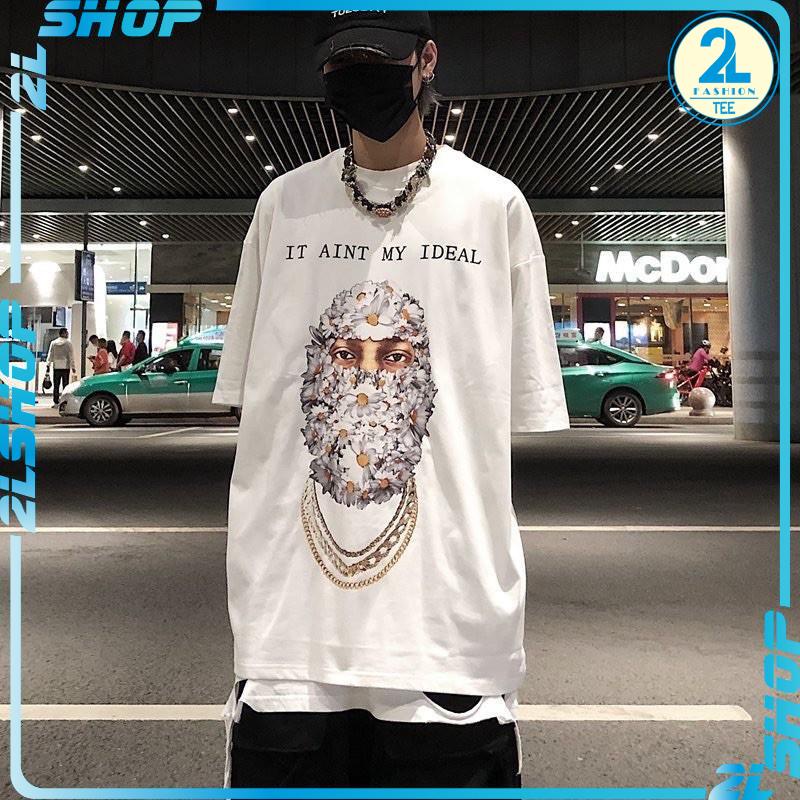 Áo thun unisex in hình Người bịt mặt hoa cúc IDEAL - Áo phông nam nữ ninza form thụng In Hình 5D nổi chất mềm đẹp