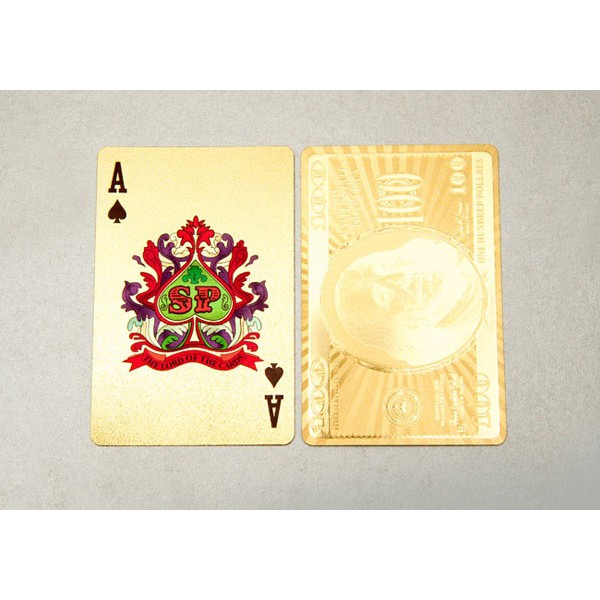 Bộ bài 52 lá mạ vàng mặt sau hình đô la, dollar cards, bài ảo thuật, chơi bài tiến lên, play cards magic, đẹp độc lạ