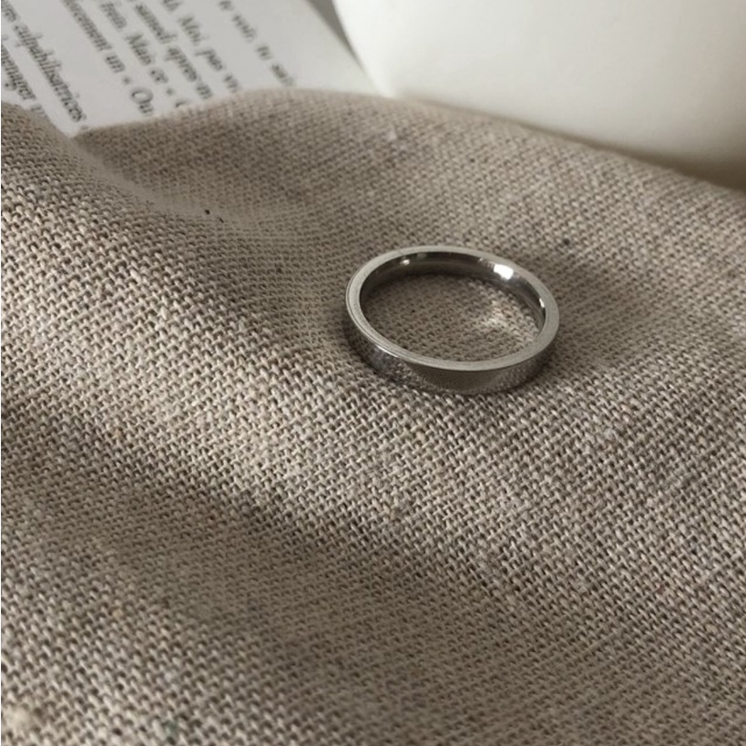 Nhẫn Nam Nữ Trơn Basic Punstore Màu Bạc Đẹp Cao Cấp Unisex Cá Tính Titan Không Gỉ -Nhẫn Plain Ring Lớn