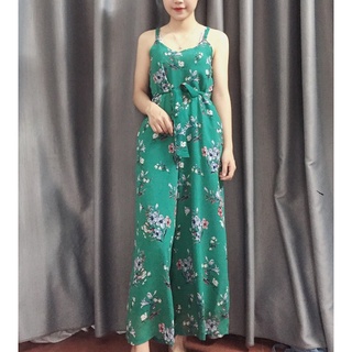 Đồ bay jumpsuit hoa lá 2 dây