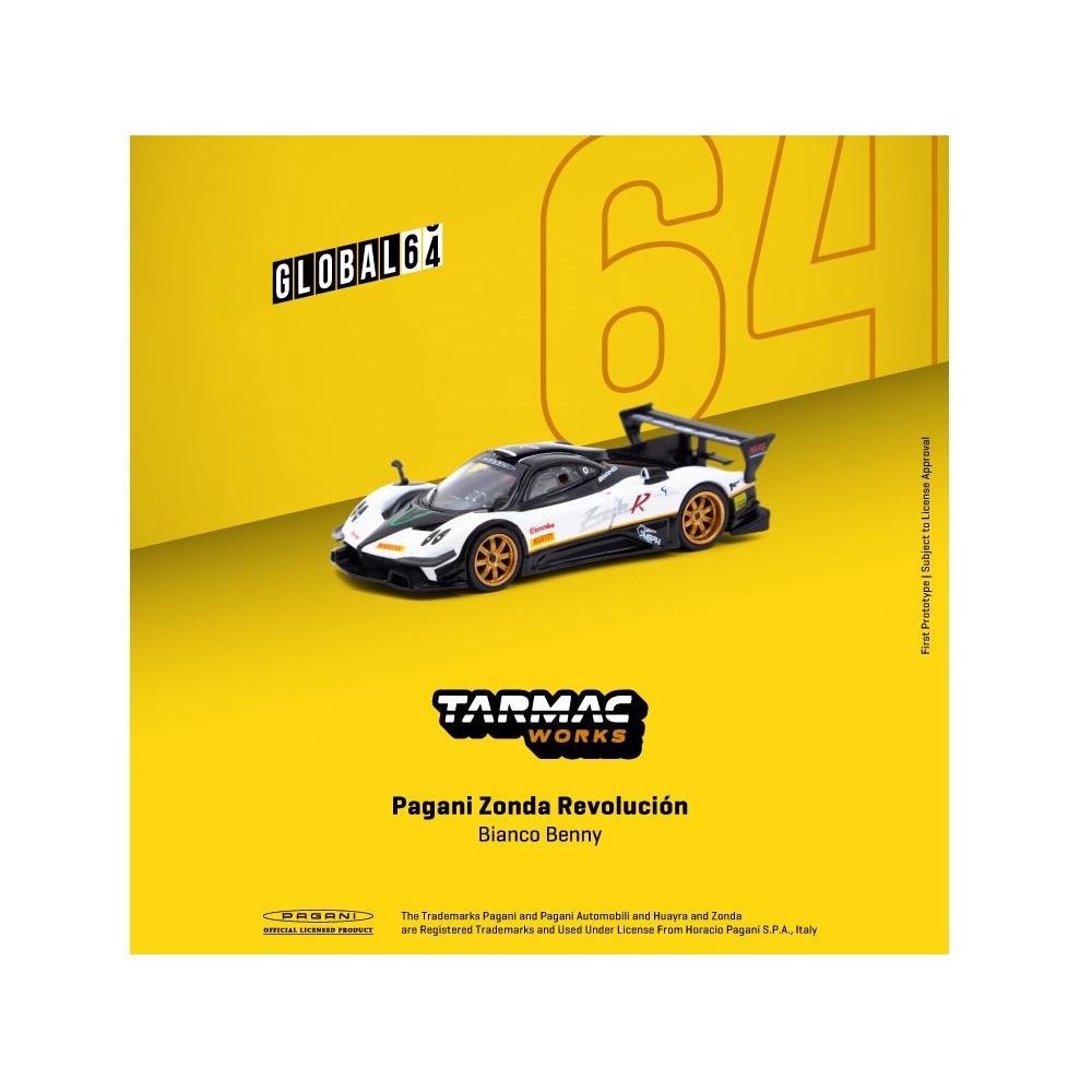 Xe mô hình tỷ lệ 1/64 Tarmac Works Global64 Pagani Zonda Revolucion Bianco Benny