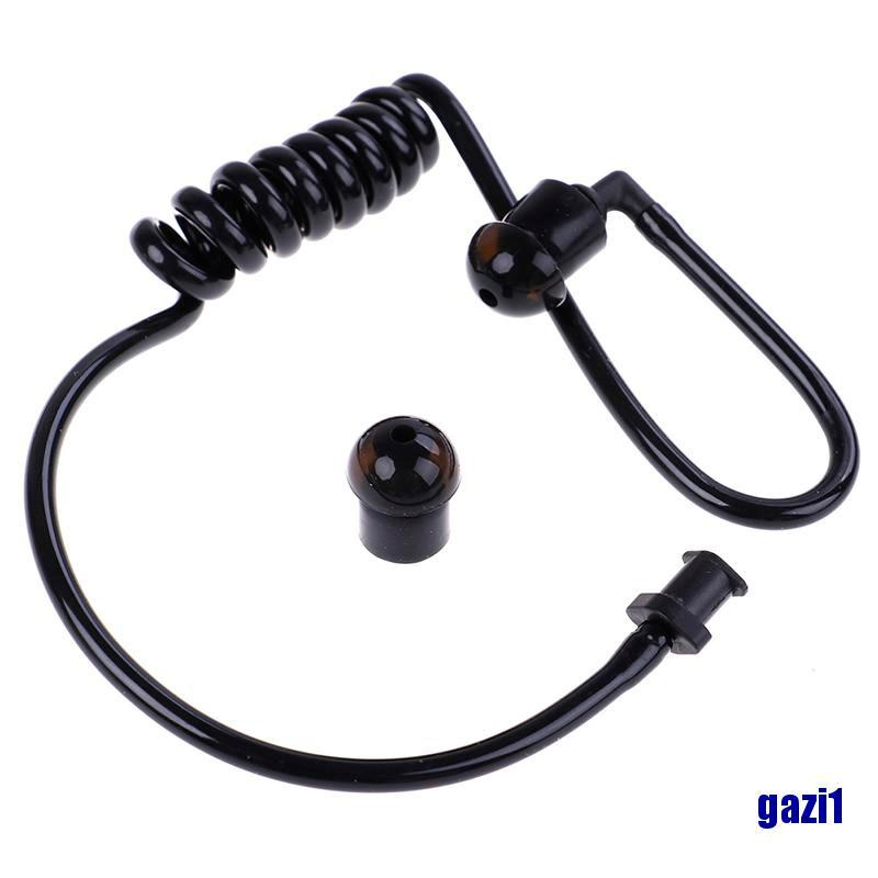 (gazi1) Black replacement coil acoustic air tube earplug for radio earpiece headset