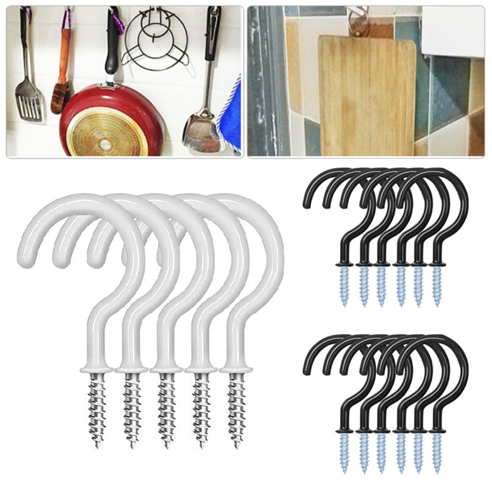 Set 10 Móc Treo Đồ Gắn Tường Màu Trắng Đen Chịu Lực Nặng Tiện Dụng Cho Gia Đình