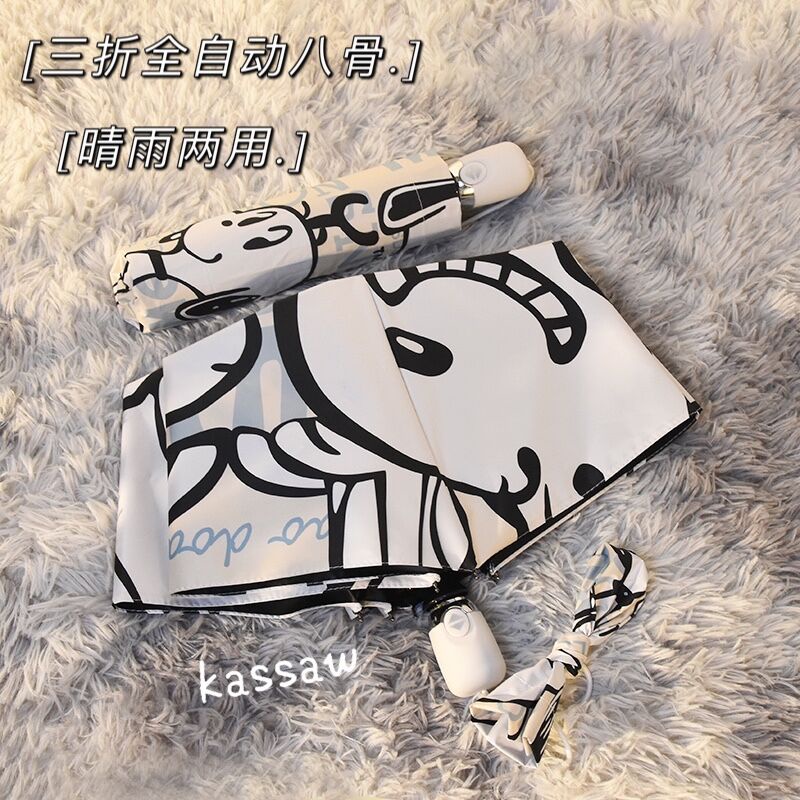 Dù Che Nắng Tự Động Chống Tia UV In Hình Snoopy Dễ Thương