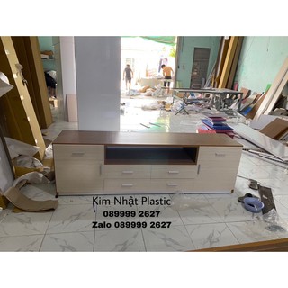 Kệ tivi khung đậm mặt sồi cực đẹp FREESHIP nhựa Đài Loan