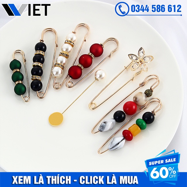 Kim Băng Điều Chỉnh Lưng Quần, Cài Áo Gắn Hạt Chuỗi Sang Chảnh, Lịch Sự