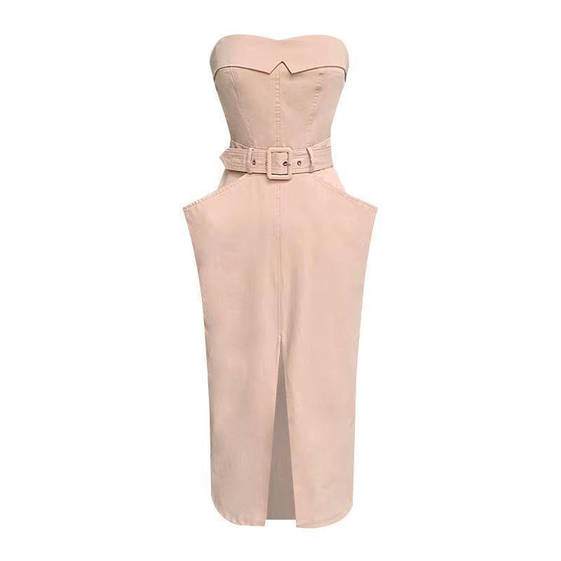 Doggyqin jue Set Đầm Ống Xẻ Tà Ôm Eo Phong Cách Retro Cho Cặp Đôi