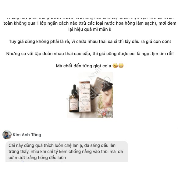 Serum Fracora Placenta Dưỡng Trắng, Căng Bóng, Phục Hồi Da Mỏng Yếu Fracora Placenta Extract Serum