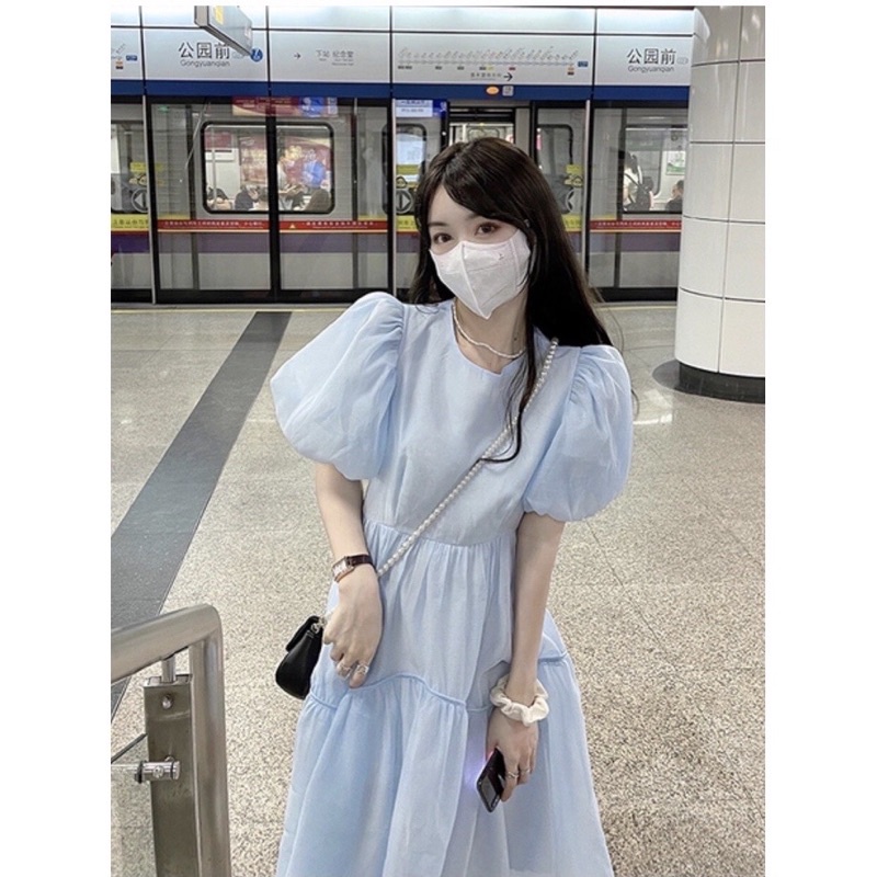 Váy tiểu thư có đai eo| PARADISE DRESS - BLUE CHIC