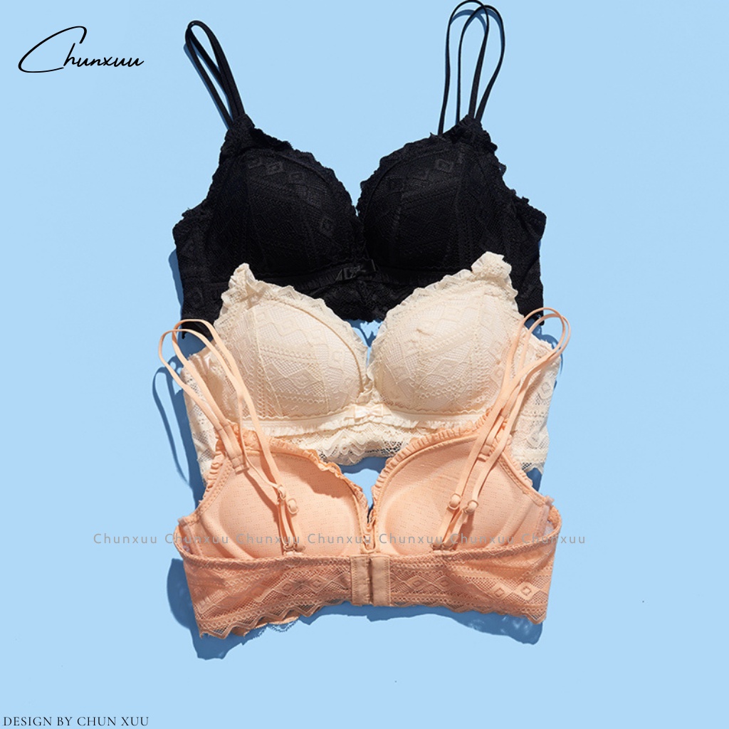Áo lót nữ ren hoa nâng ngực gợi cảm ChunXuu, thiết kế không gọng có lỗ thông hơi có dây đai điều chỉnh -AV26