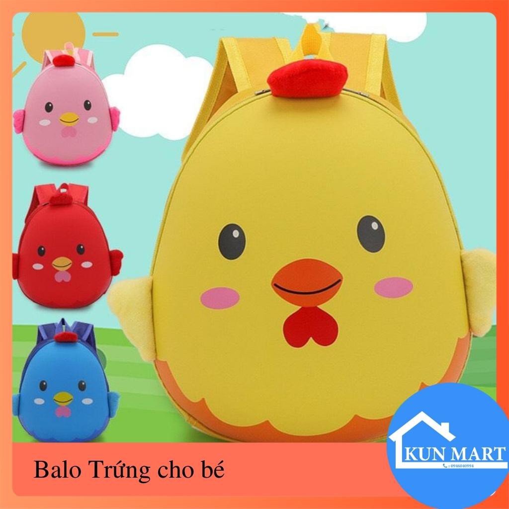 Balo cho bé ?FREESHIP? Ba lô hình trứng in họa tiết chú gà con đáng yêu siêu nhé cho bé mầm non