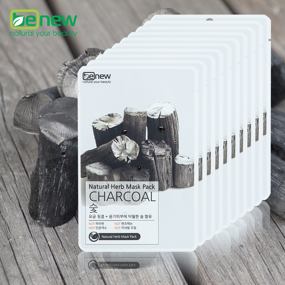Mặt Nạ Benew Natural Herb Mask Pack Charcoal chiết xuất than hoạt tính làm sạch và thải độc 22ml