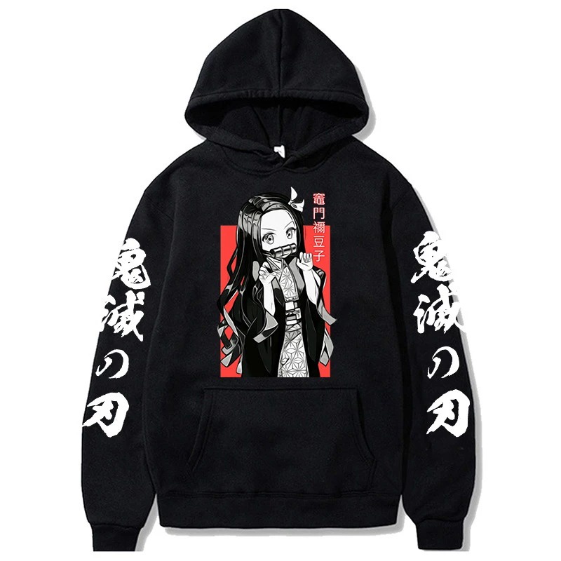 Kimetsu Không Yaiba Nam/Nữ Demon Slayer Khoác Harajuku Anime Nhật Bản Kawaii Áo Hoodie Kimetsu Hoạt Hình Áo Tanjiro Nezu