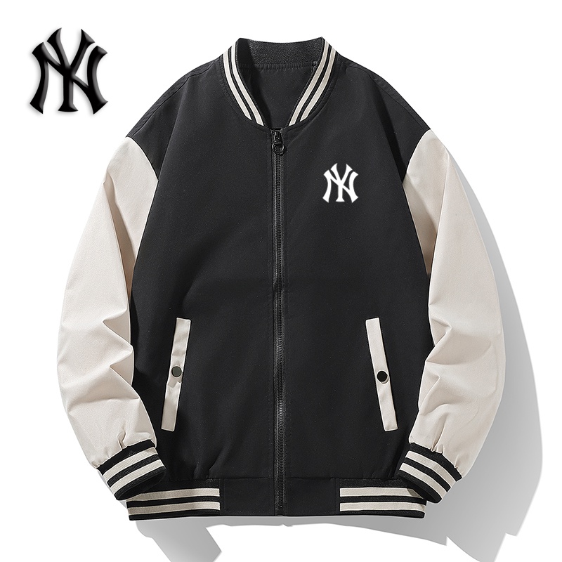 Áo Khoác Bomber Bóng Chày Cổ Đứng Dáng Rộng Cỡ Lớn M-5XL Phong Cách Yankees Cá Tính Cho Nam Nữ