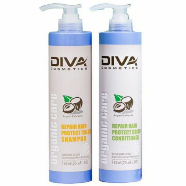 Dầu gội Diva Xanh phục hồi tóc hư tổn khô sơ kiềm dầu sạch gàu, cặp gội xả chính hãng 500ml – 750ml chính hãng