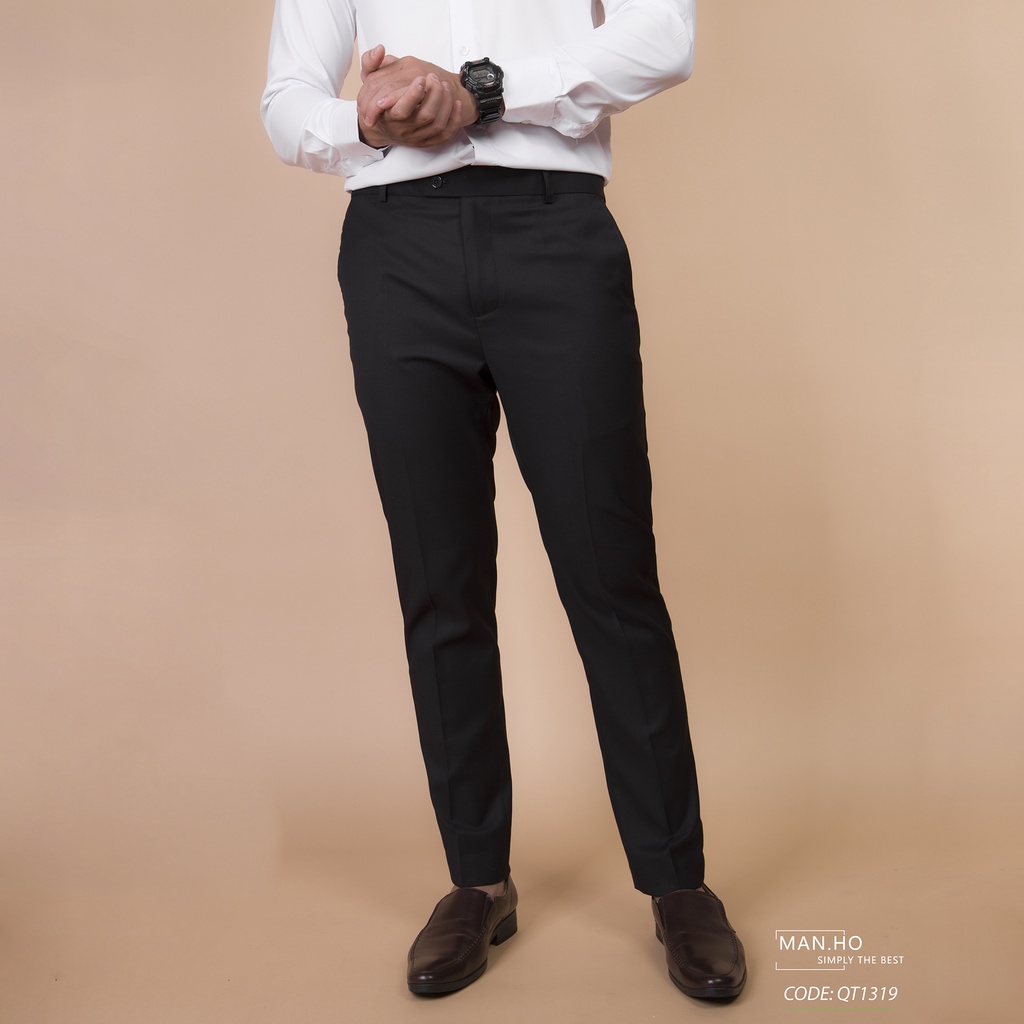 Quần tây REYTRO ST07- ĐEN- Quần tây công sở- Chất liệu COTTON cao cấp, form Slim-fit co giãn, QT1340- MANHO