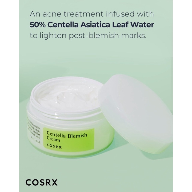 Kem dưỡng rau má giảm mụn và thâm COSRX CENTELLA BLEMISH CREAM 30g