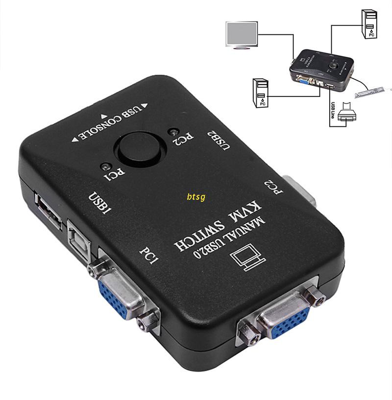 Hộp Chuyển Đổi 2 Cổng Usb 2.0 Kvm Vga Cho 2 Pc