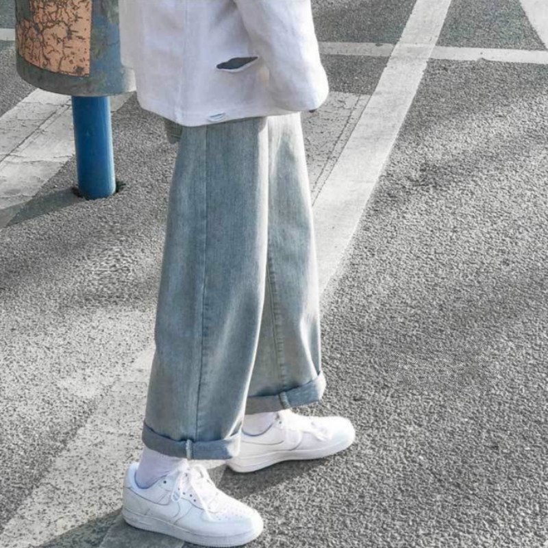 Quần jean dài ống suông phong cách cổ điển | BigBuy360 - bigbuy360.vn