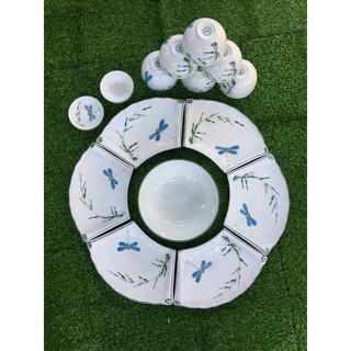 Bộ đĩa mặt trời Chuồn Chuồn Bát Tràng-7 món và 15 món HÀNG LOẠI 1