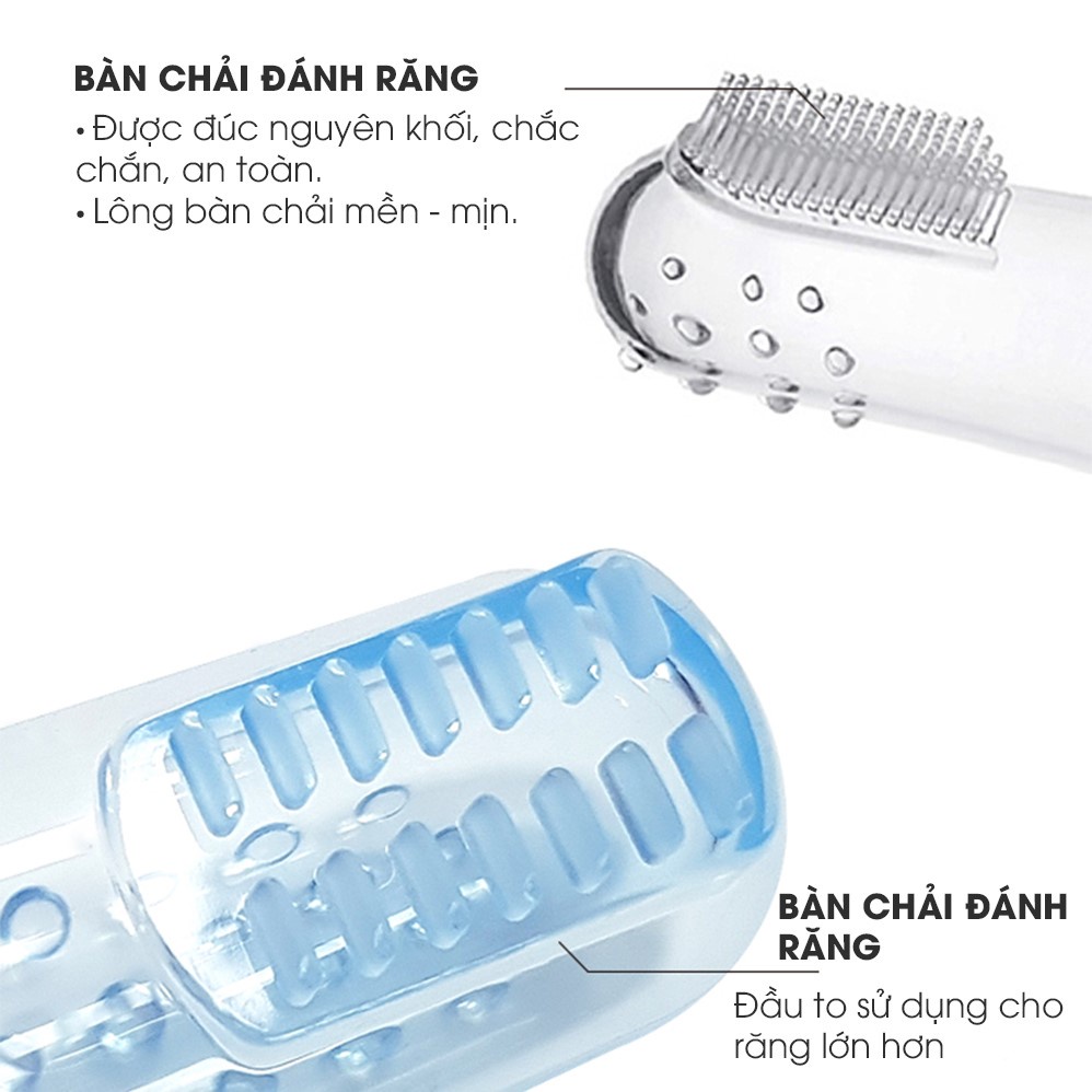 Bộ 2 bàn chải rơ lưỡi silicone cho bé sơ sinh Piyo Piyo màu trắng và hồng