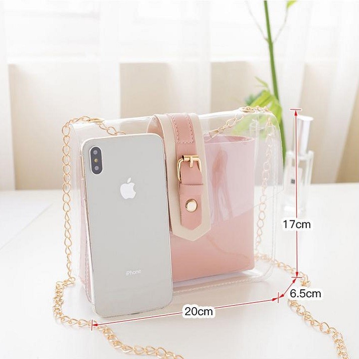 Túi Xách Trong Suốt Khóa Từ Cao Cấp TUI-73