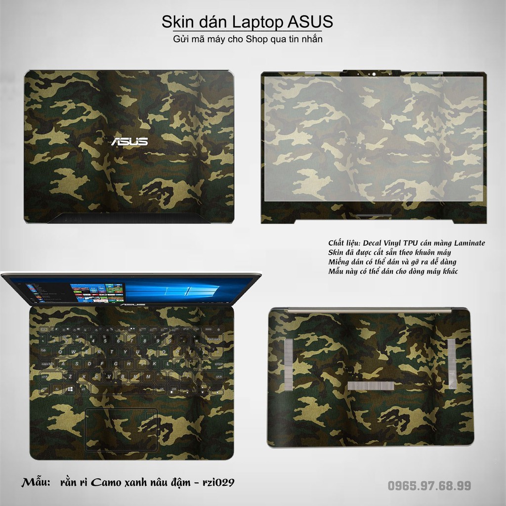 Skin dán Laptop Asus in hình rằn ri nhiều mẫu 2 (inbox mã máy cho Shop)