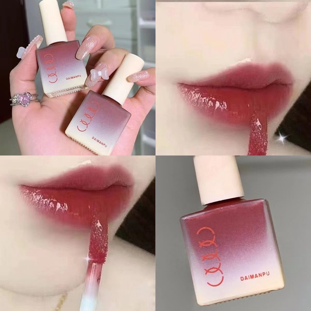 Son Bóng DAIMAPU Dưỡng Ẩm Sáng Bóng Lâu Trôi Trang điểm Màu Sắc Tươi Sáng