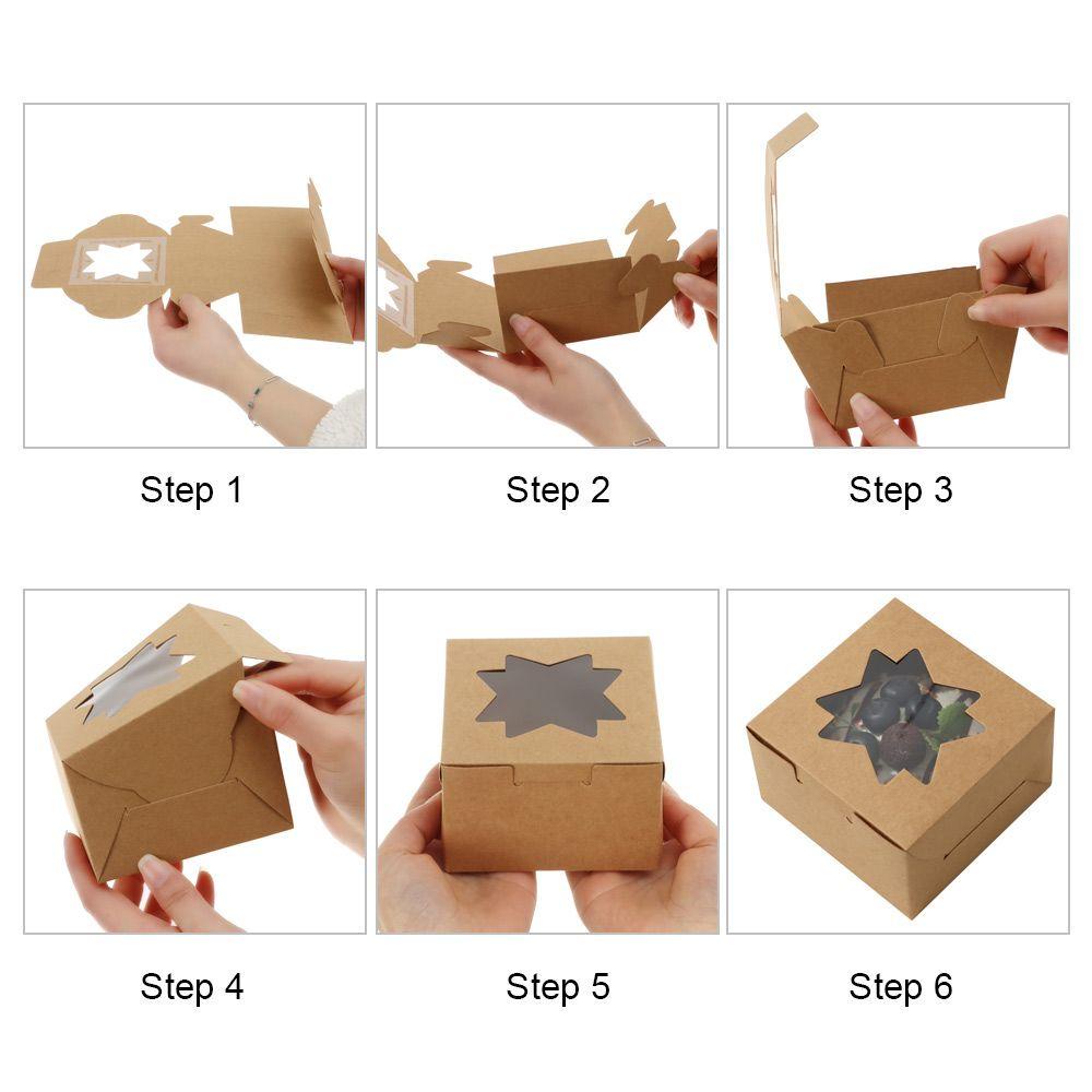 Bộ 10 Hộp Đựng Bánh Quy Làm Quà Tặng Siêu Bền Hình Ngôi Sao / Trái Tim Dễ Thương