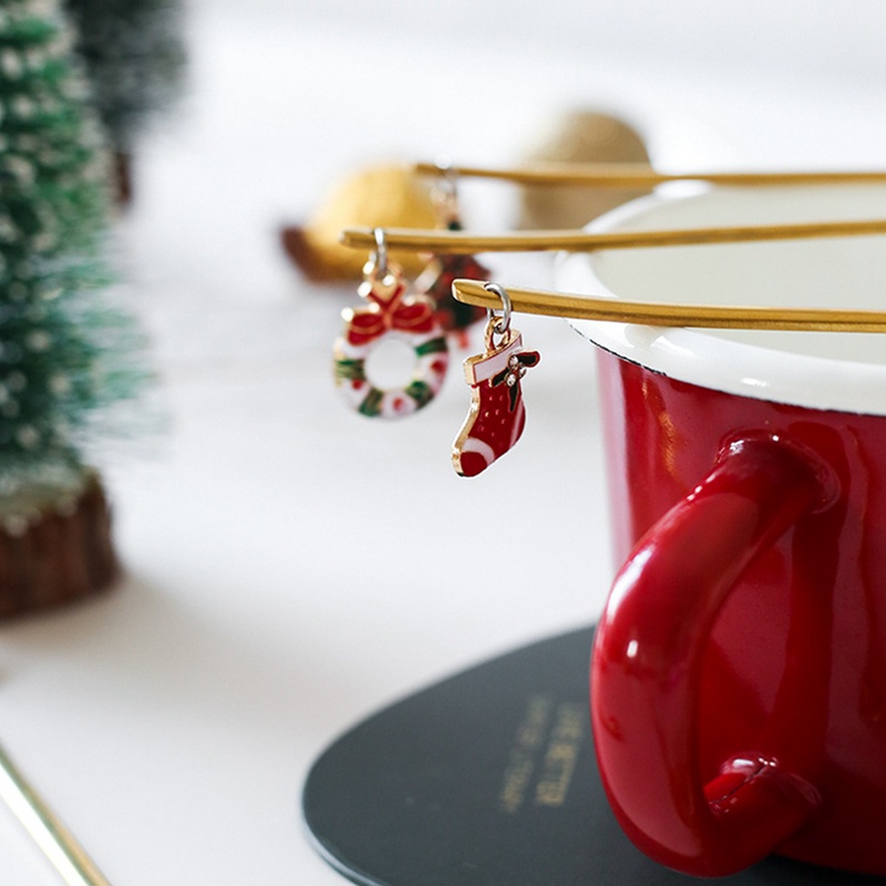 Set 6 Muỗng Nĩa Bằng Thép Không Gỉ Mạ Vàng / Bạc Trang Trí Bàn Ăn Cho Dịp Giáng Sinh / Tiệc Cưới / Giáng Sinh 2022