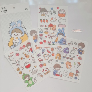Set 4 tấm hình dán, sticker giấy dễ thương
