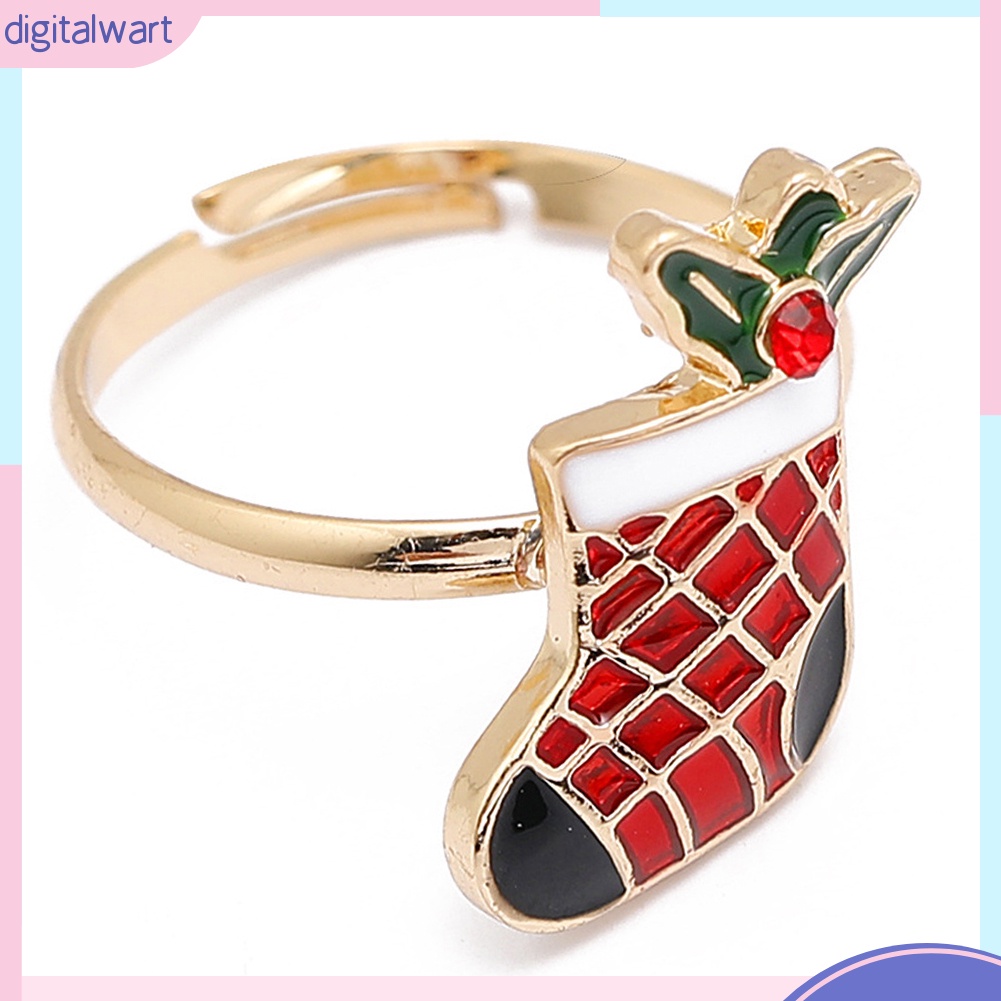 Nhẫn Hợp Kim Họa Tiết Chủ Đề Giáng Sinh Xinh Xắn Cho Nữ