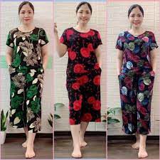 Bộ lanh trung niên cho mẹ - Bộ mặc nhà trung niên lanh ống sớ rộng lửng cho người già người lớn tuổi