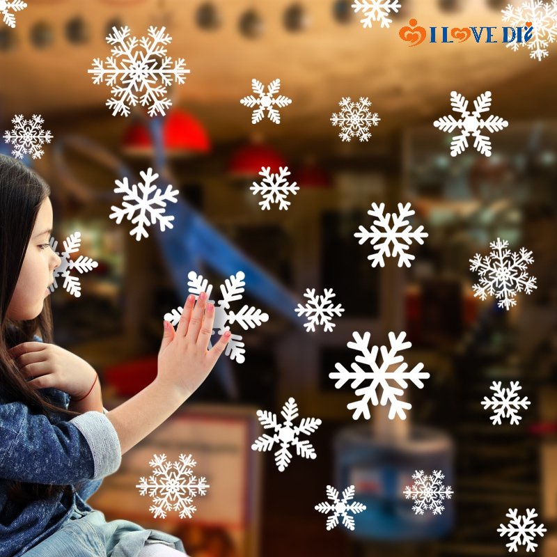 Miếng Dán Cửa Kính Tĩnh Điện Họa Tiết Bông Tuyết Giáng Sinh Sáng Tạo Trang Trí Giáng Sinh Năm Mới