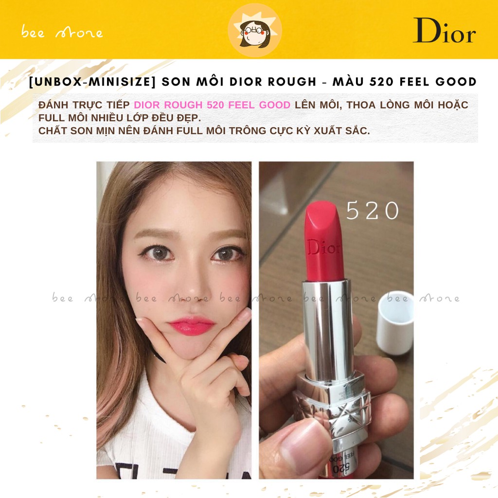 [Unbox- Minisize] Son môi DIOR ROUGH - Màu 520 Feel Good Son Dior
