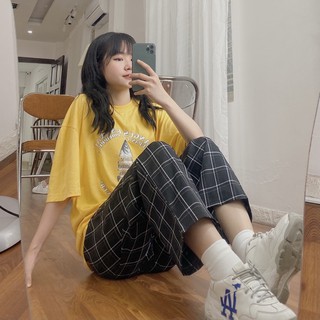 QUẦN KẺ LƯNG CHUN TRẮNG ĐEN (ảnh thật/sẵn)
