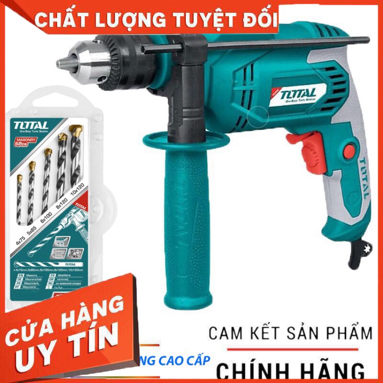 MÁY KHOAN ĐỘNG LỰC TOTAL 750W FREE MỦI KHOAN BÊ TÔNG CAO CẤP nguyên zin nhé các bác